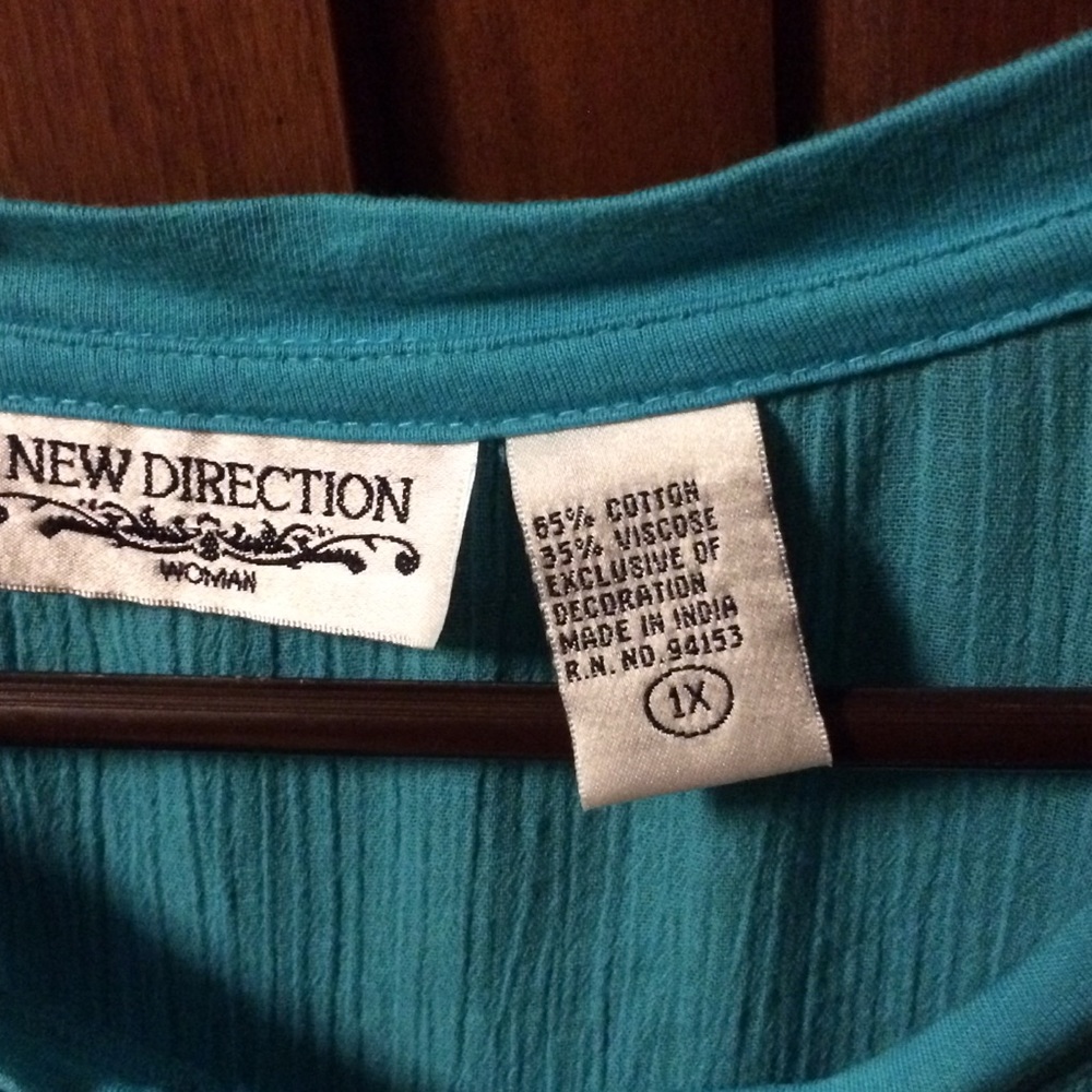 Bohemian turquoise top - Picture 3 of 5